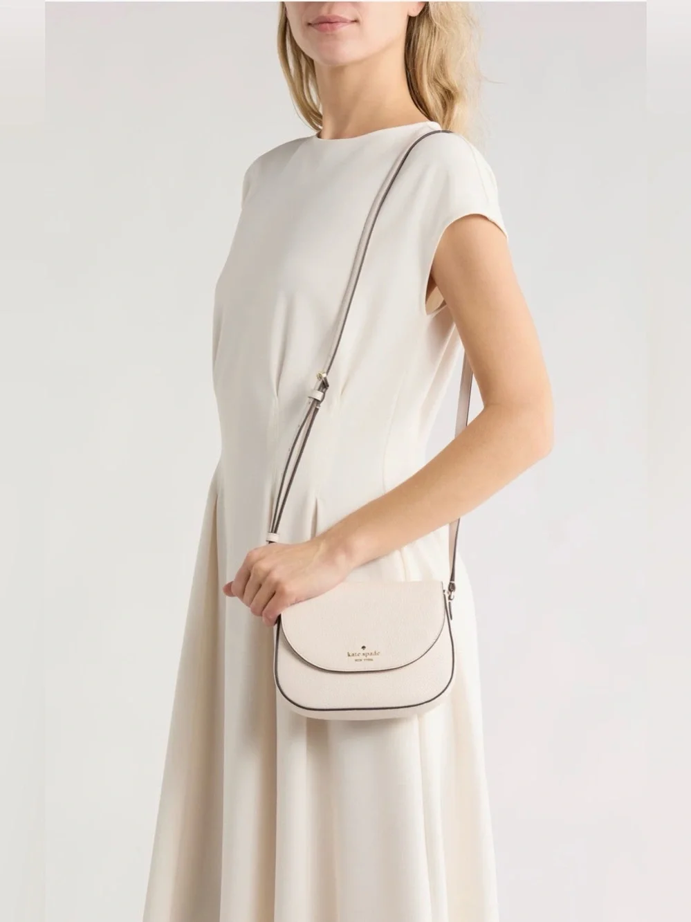 Kate Spade Miniflap Crossbody Bag | Grey Blue Pebbled Leather